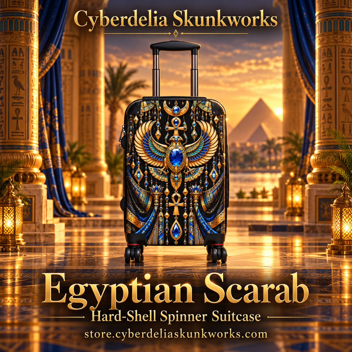 Egyptian Scarab | Hard-Shell Spinner Suitcase