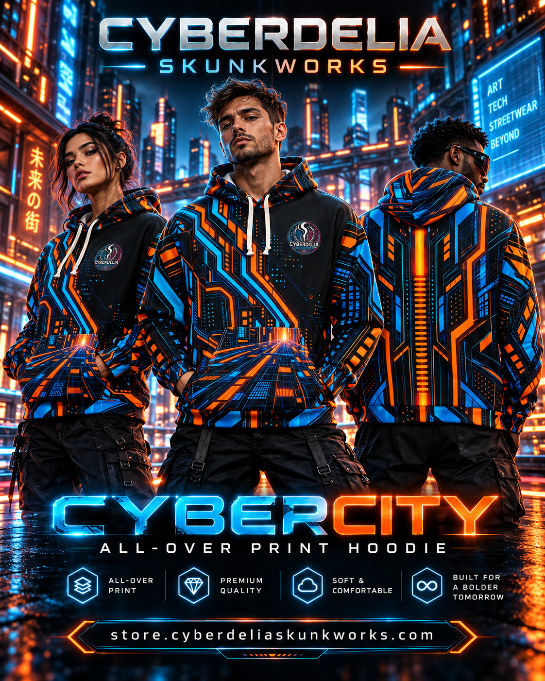 CYBERCITY | All-Over Print Hoodie