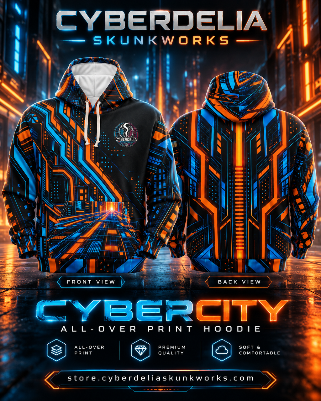 CYBERCITY | All-Over Print Hoodie