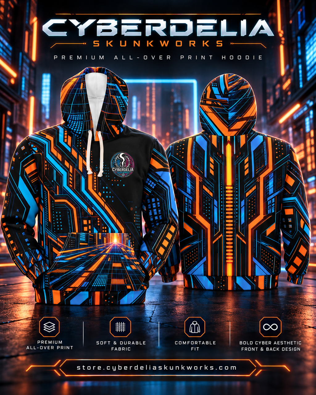 CYBERCITY | All-Over Print Hoodie