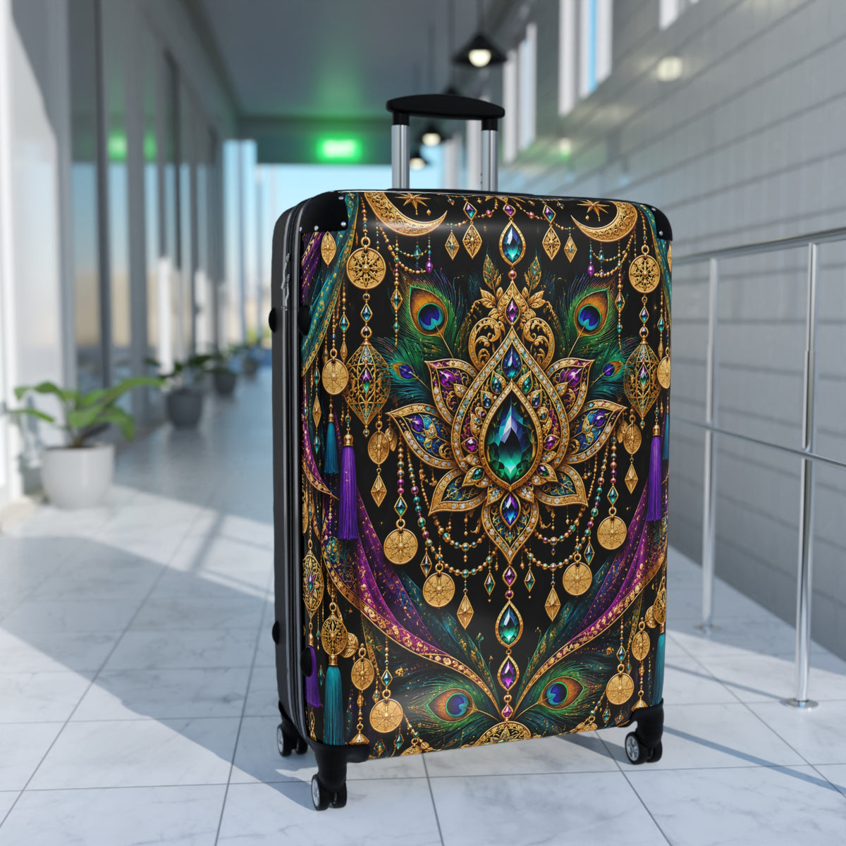 Peacock Mirage | Hard-Shell Spinner Suitcase